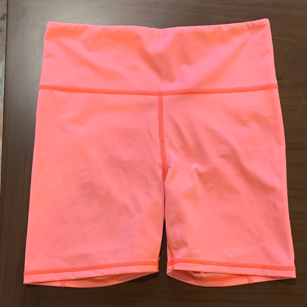 Jolyn Clothing Neon Coral Bike Shorts